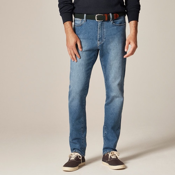 NWT!! Men’s J. CREW 1040 Athletic Tapered Fit Stretch Jeans Medium Wash 35 x 32 - Picture 1 of 16
